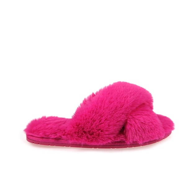 Wonder Nation FUZZY Cross Band Slipper Big Girls 6 Women’s 8 - Picture 5 of 5